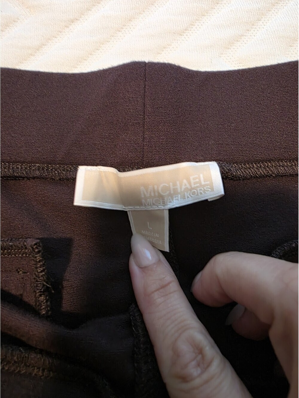 Michael Kors Women's Brown Dress Pants Elastic Waistband Size Large - Picture 3 of 6